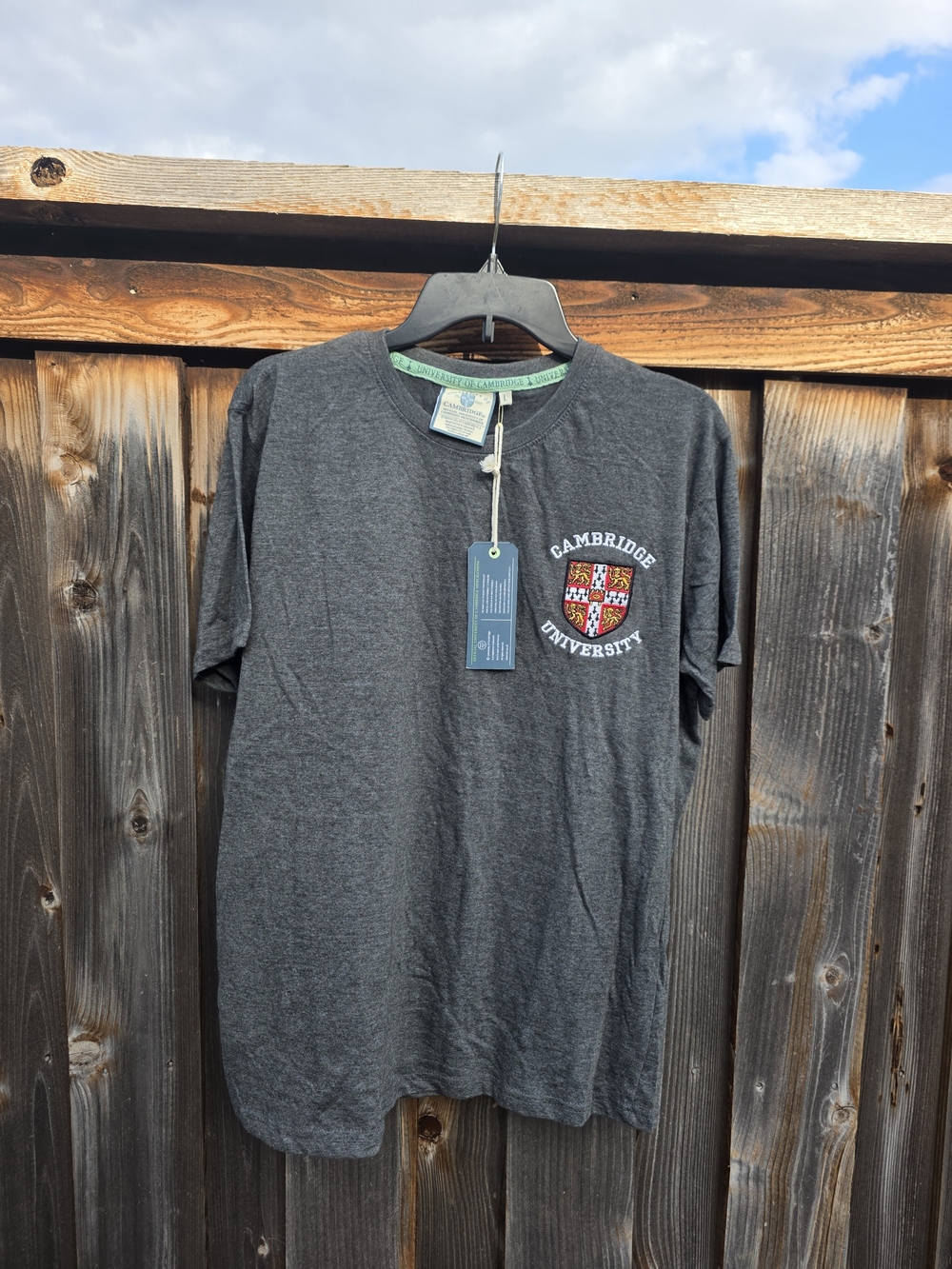 Charcoal Gray Crest Short Sleeve Tee